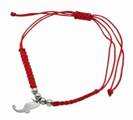 Pulsera Tobillera de hilo rojo con dije de acero caballito de mar